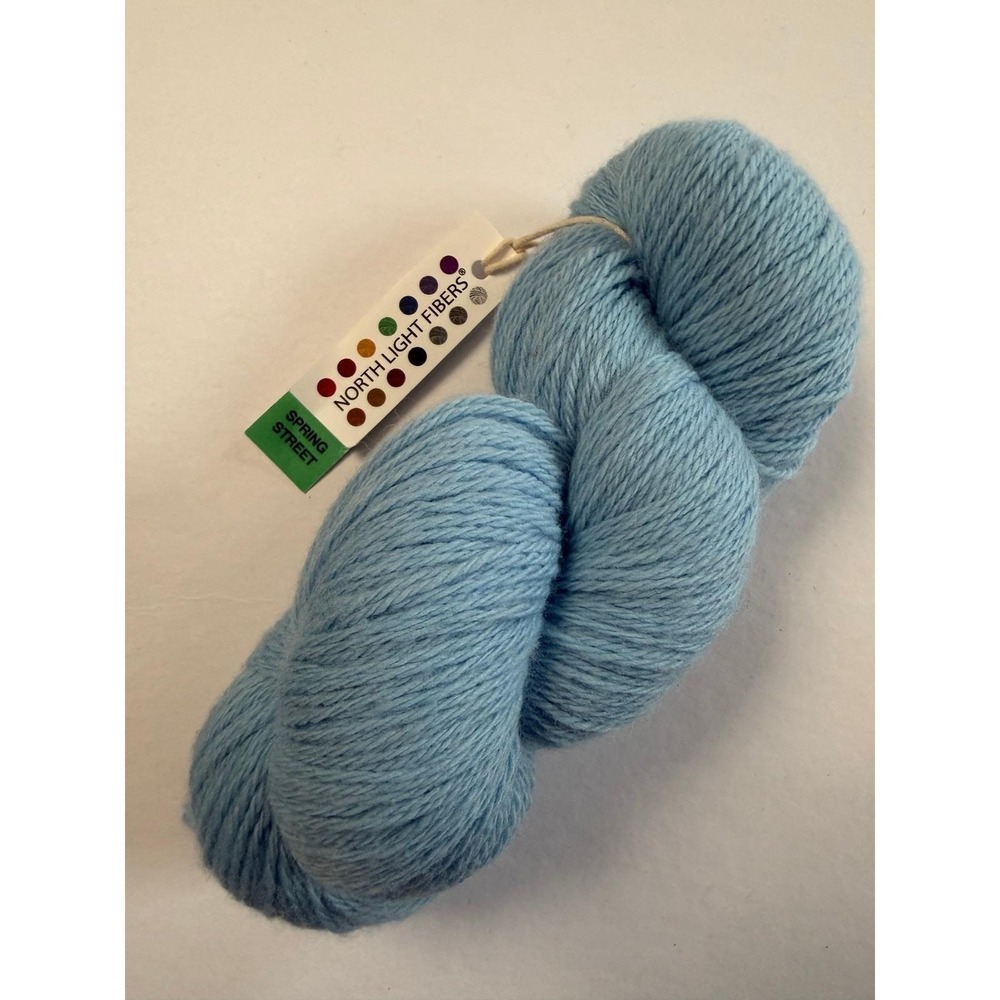 New North Light Fibers Spring Street Yarn Sky Blue 310 yds 3-ply Falkland Wool